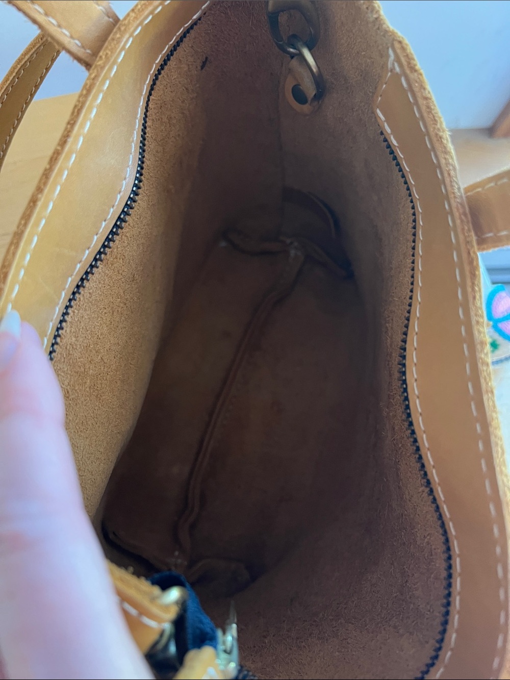Sunflower Mini Zip Top Tote Bag from Portland Leather ๐ป - Picture 4 of 7